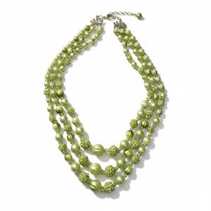 Vintage Japan Chic Lime Beaded Necklace